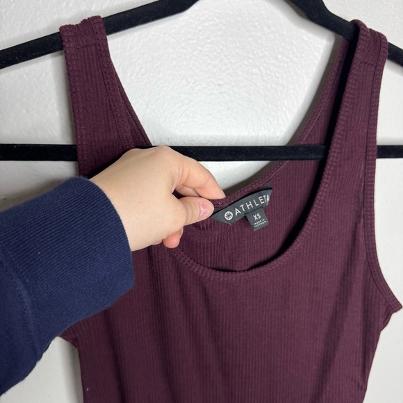 Athleta Essence Ribbed Layering Tank Burgundy - Picture 5 of 10